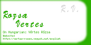 rozsa vertes business card